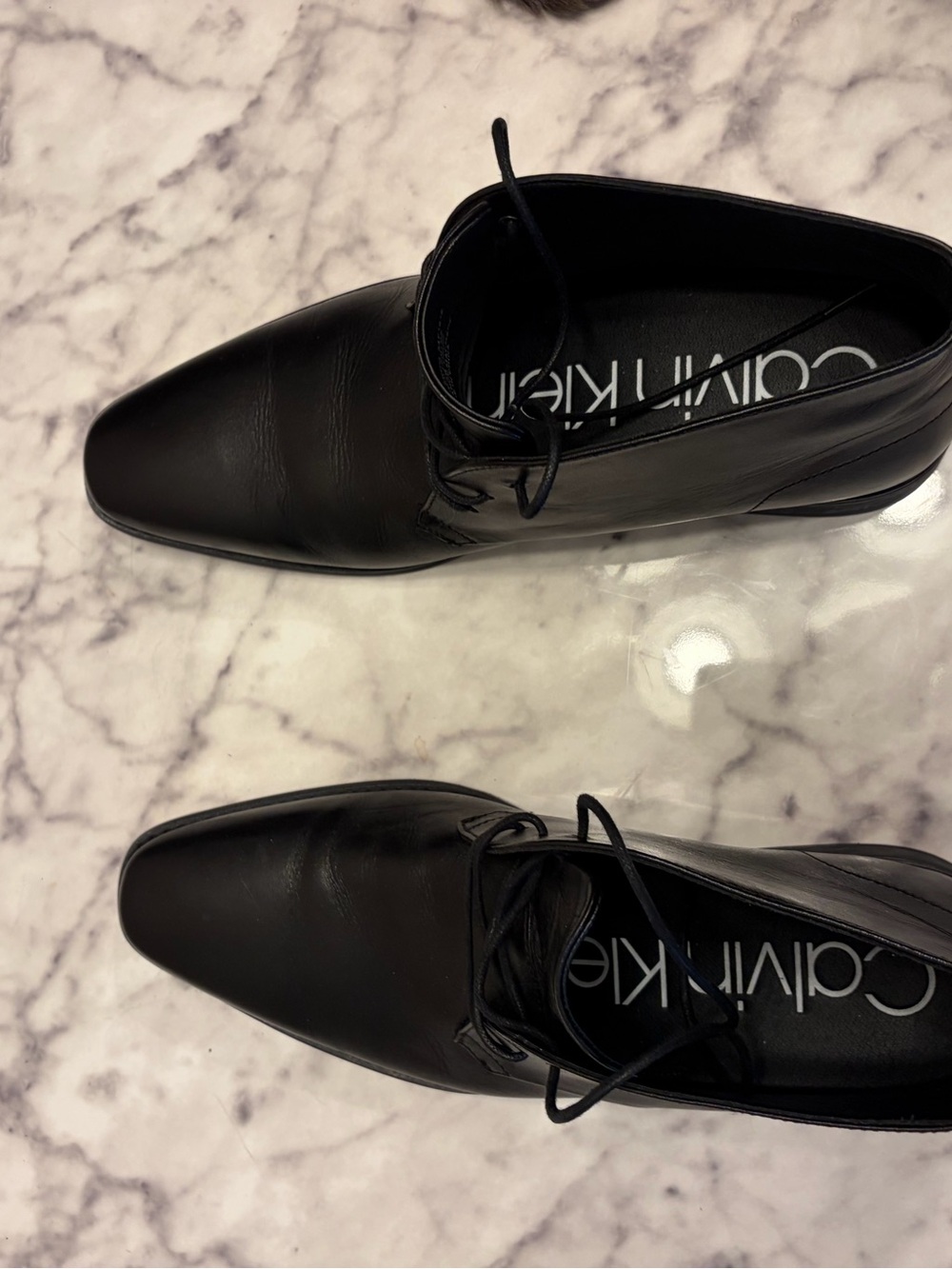 Calvin Klein Polando Men’s Black Leather Dress Shoes Size 11